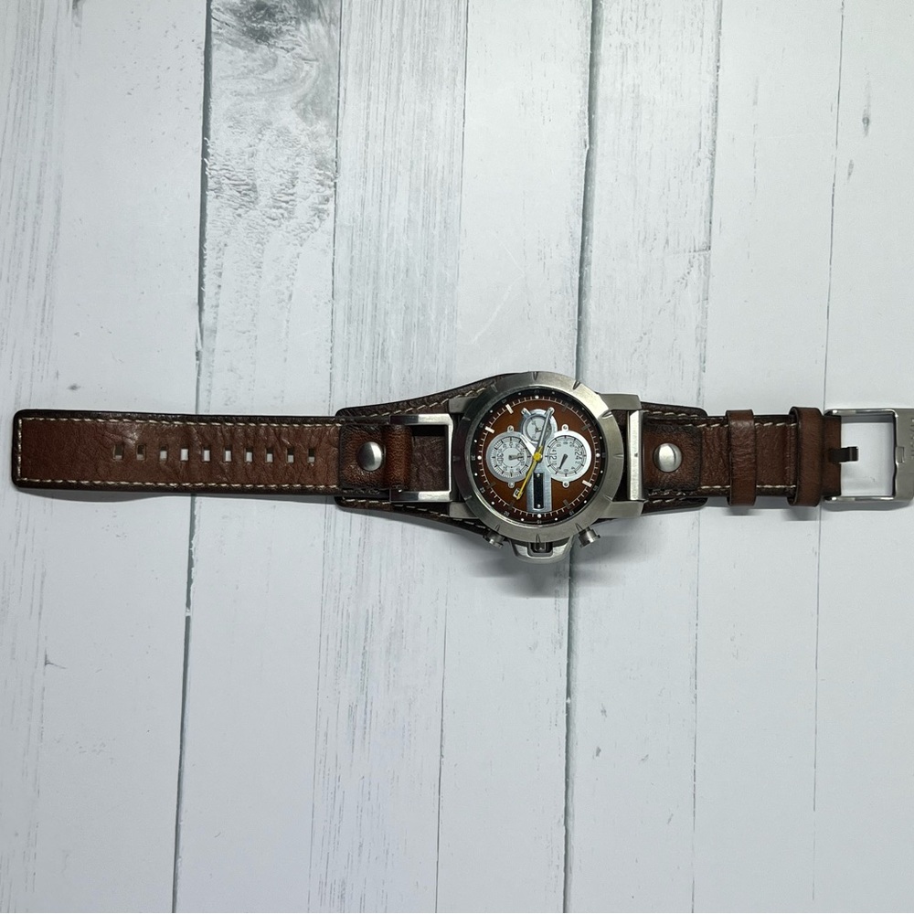 Fossil Jake Chronograph Brown Leather Watch JR-1157